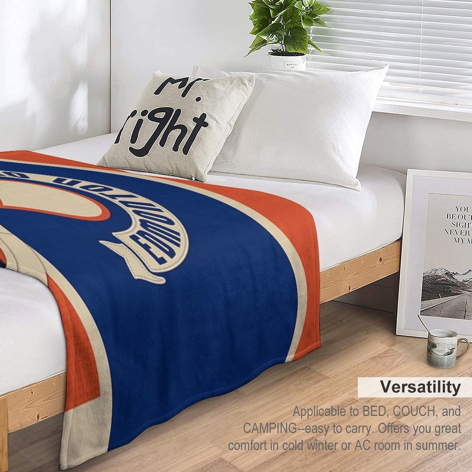Edmonton Oilers 2023 Heritage Classic Jersey Throw Blanket Anti-pilling Throw Blanket