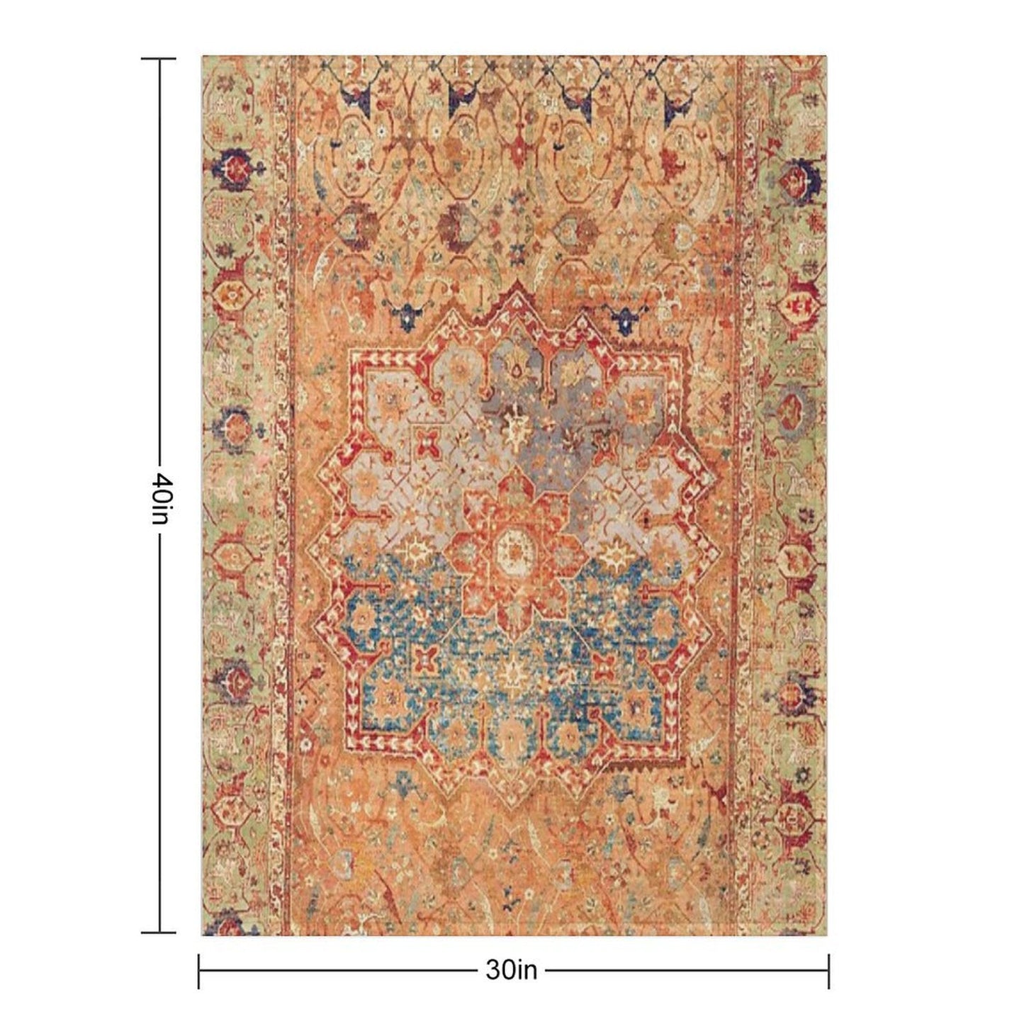 16th Century Persian Carpet Print Velvety-soft Throw Blanket