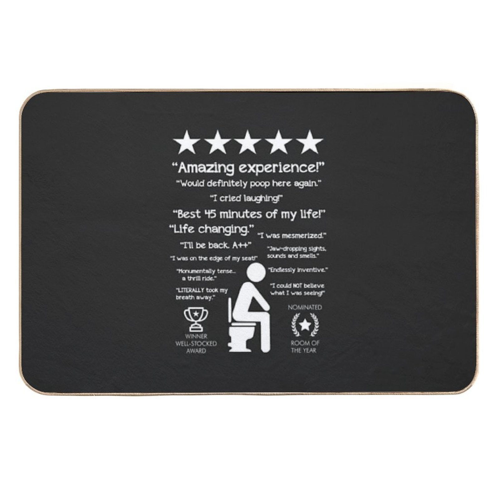 Funny Bathroom Unforgettable Experience Would Poop Here Again CHALK  Eco-Friendly Bath Mat