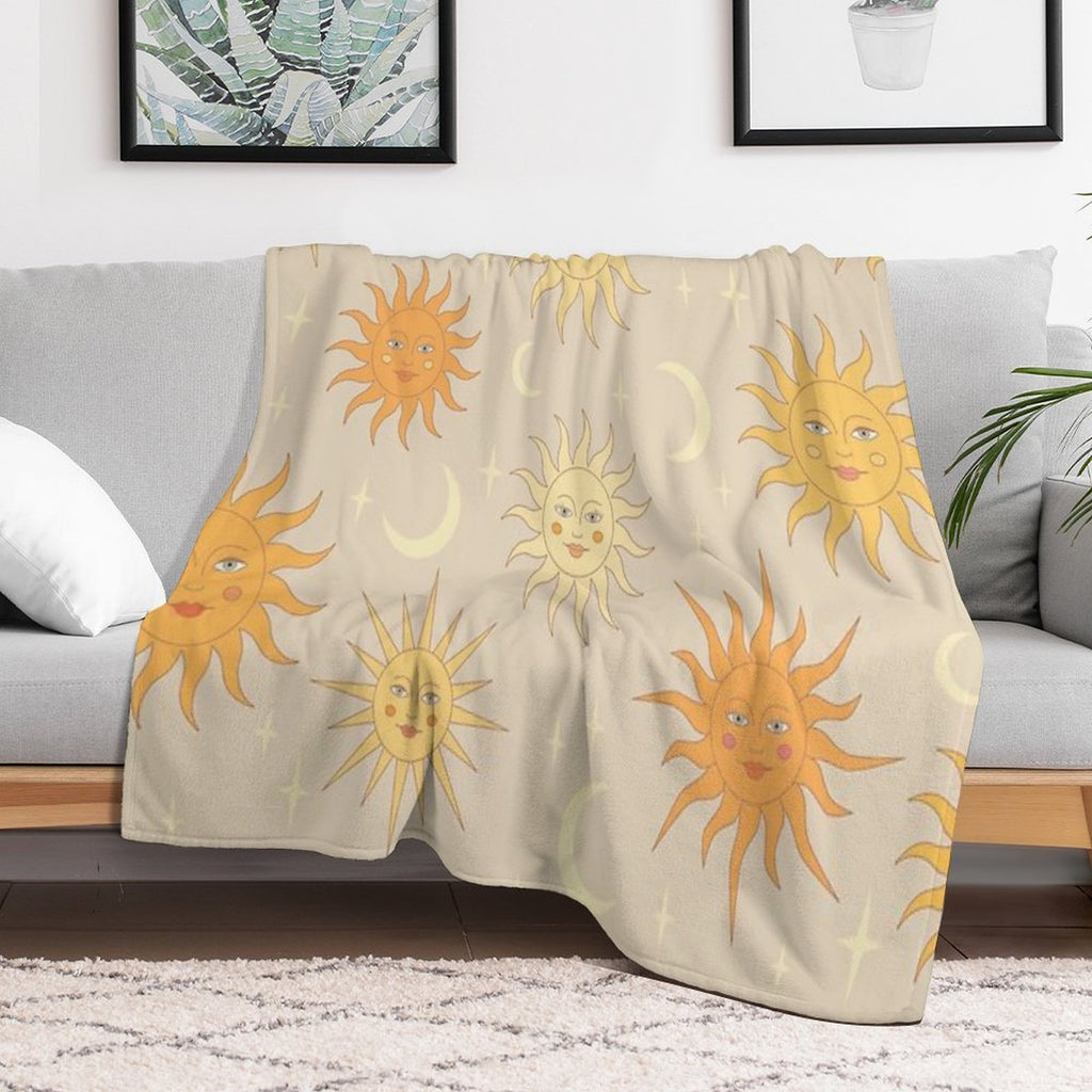 Boho Sun Pattern Durable Throw Blanket