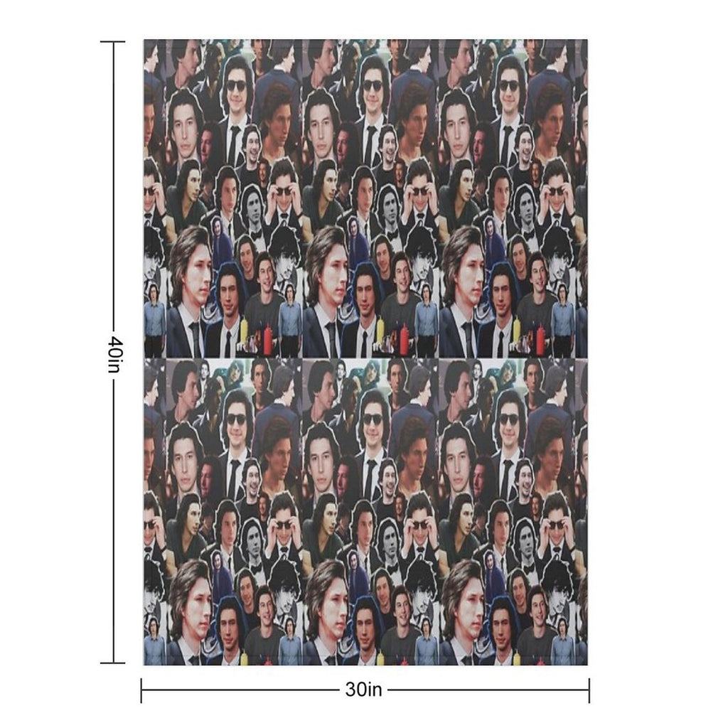 Assorted Adam Driver Collage Anti-pilling Throw Blanket
