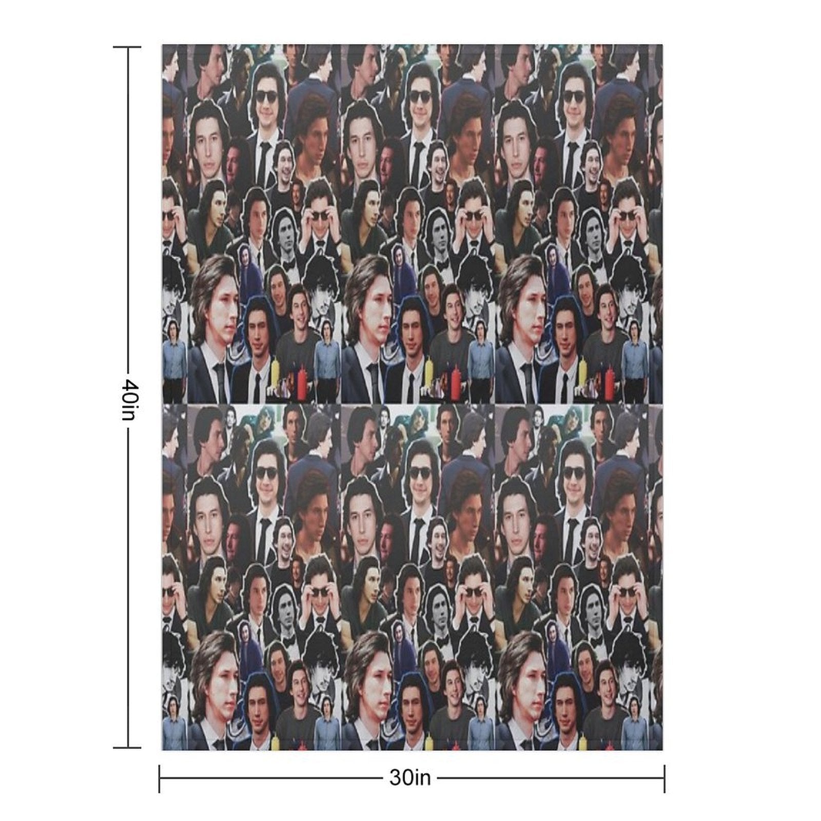 Assorted Adam Driver Collage Anti-pilling Throw Blanket