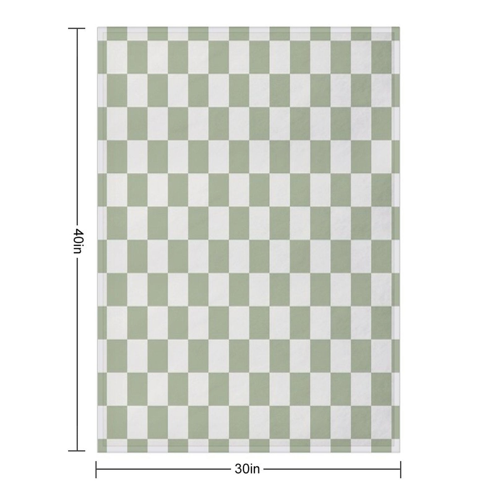 Checkerboard Mini Check Pattern in Sage Green And Off White Shrink-resistant Throw Blanket