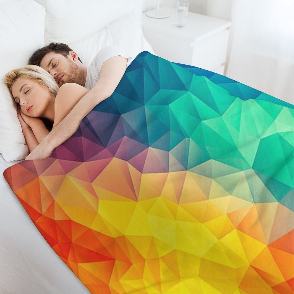 Abstract Multi Color Cubizm Painting Multi-functional Throw Blanket