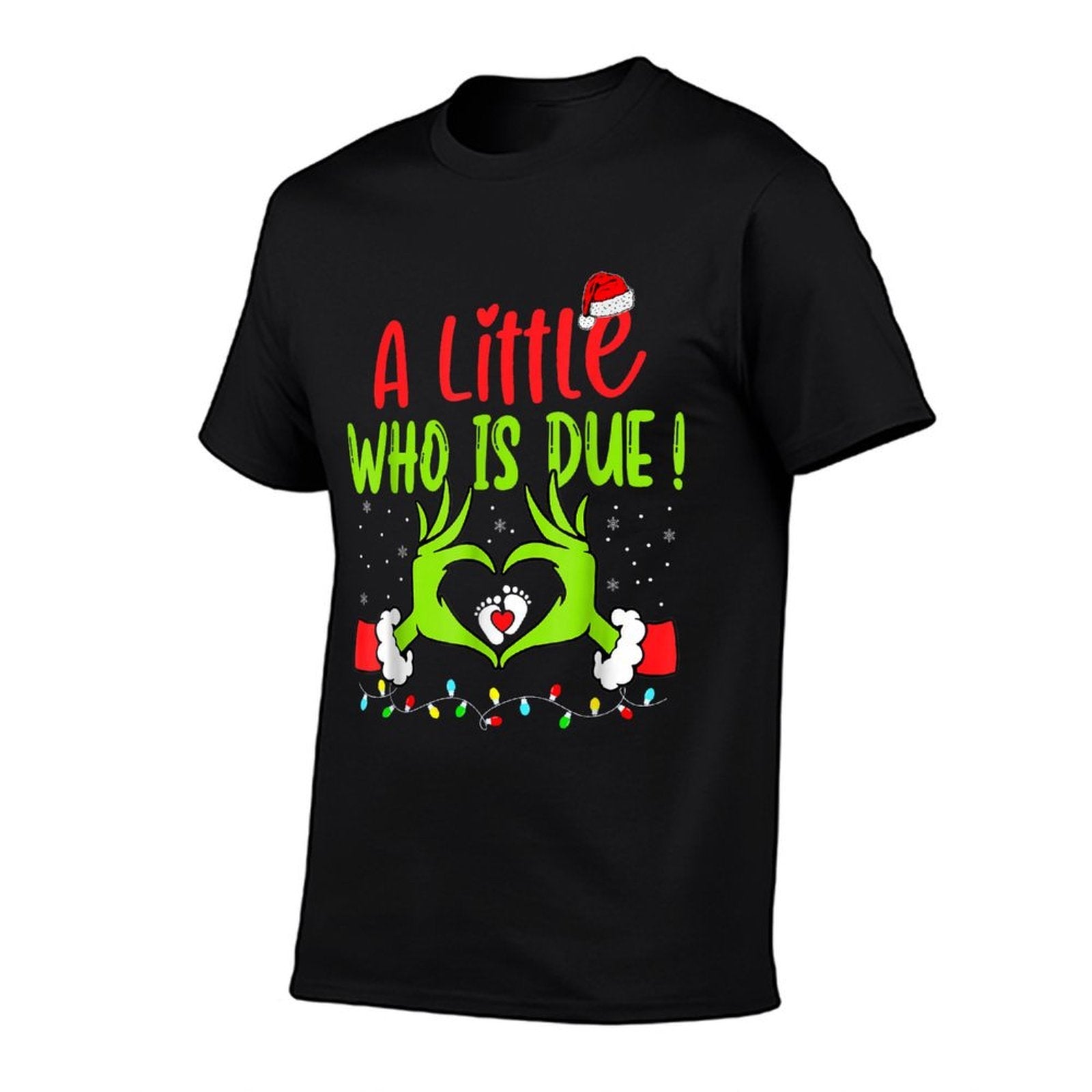 A Little Who Is Due Funny Christmas Pregnancy Announcement  Ribbed Collar T-Shirt