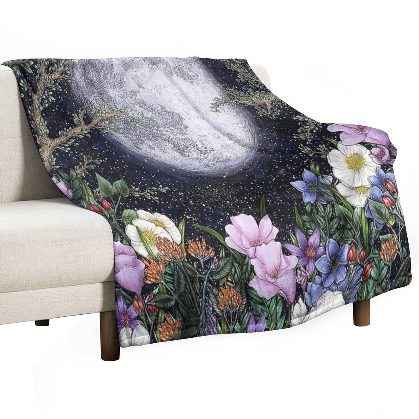Midnight in The Garden II Shrink-resistant Throw Blanket