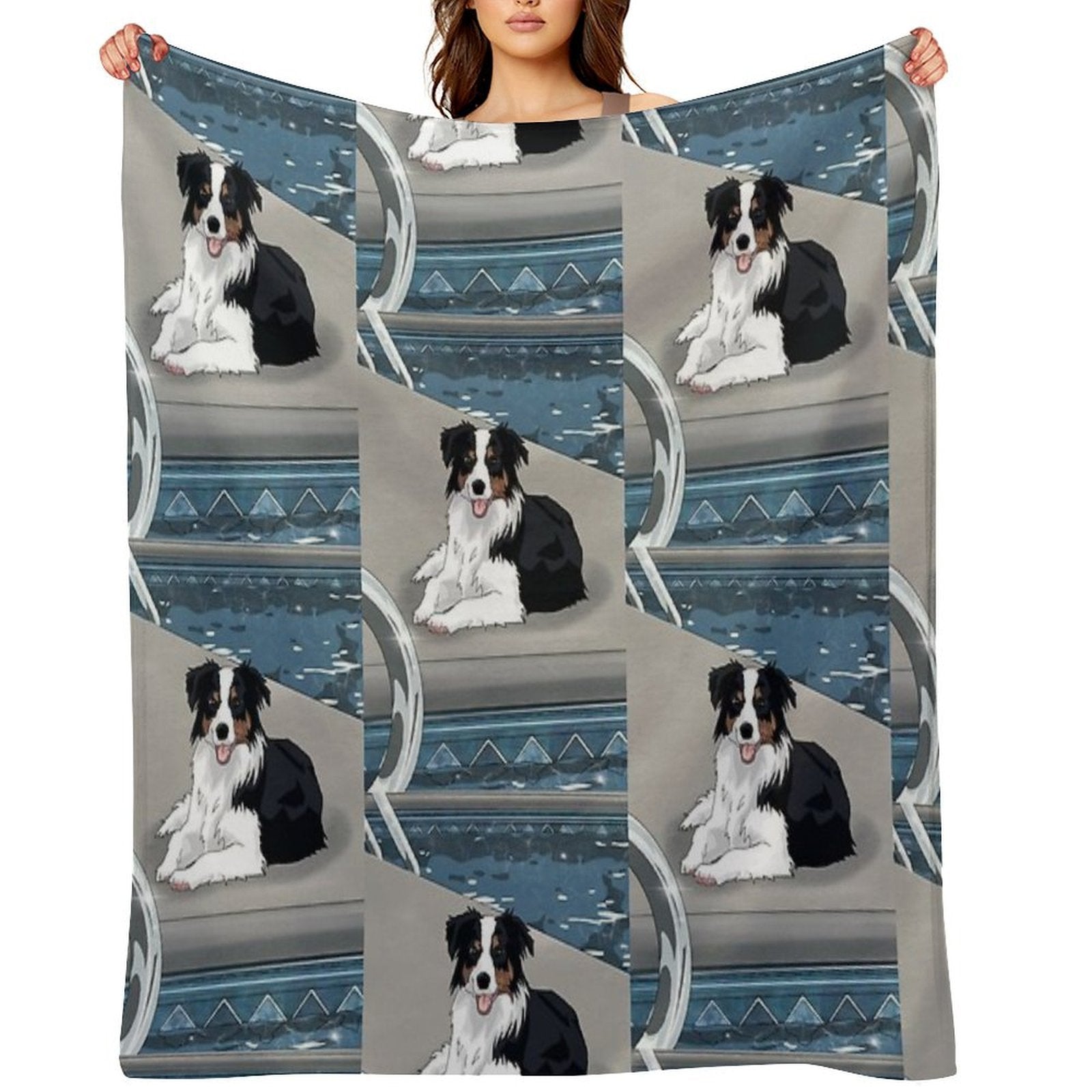 Dog by Pool Durable Throw Blanket