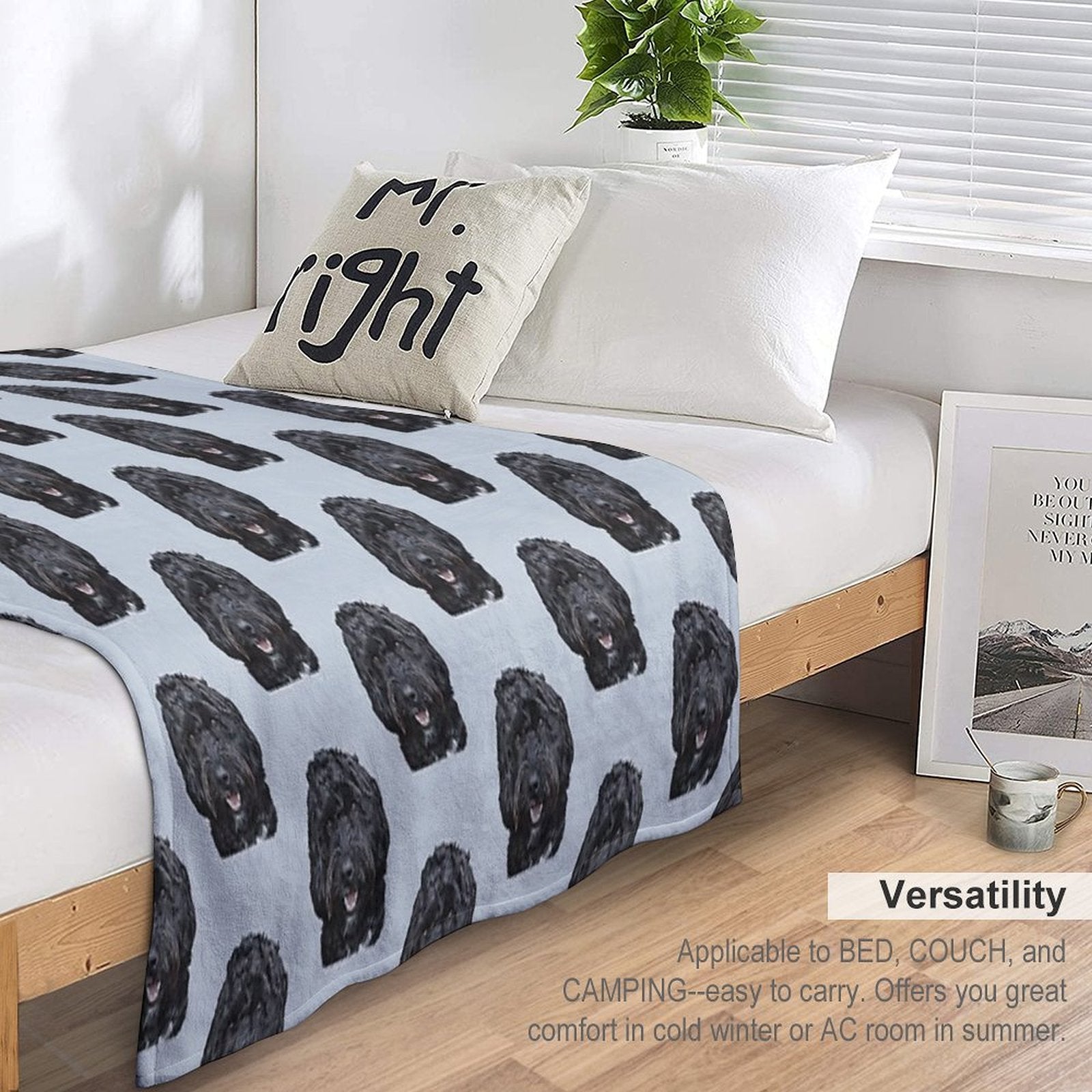 Black Doodle  Cockapoo Dog Compact Throw Blanket