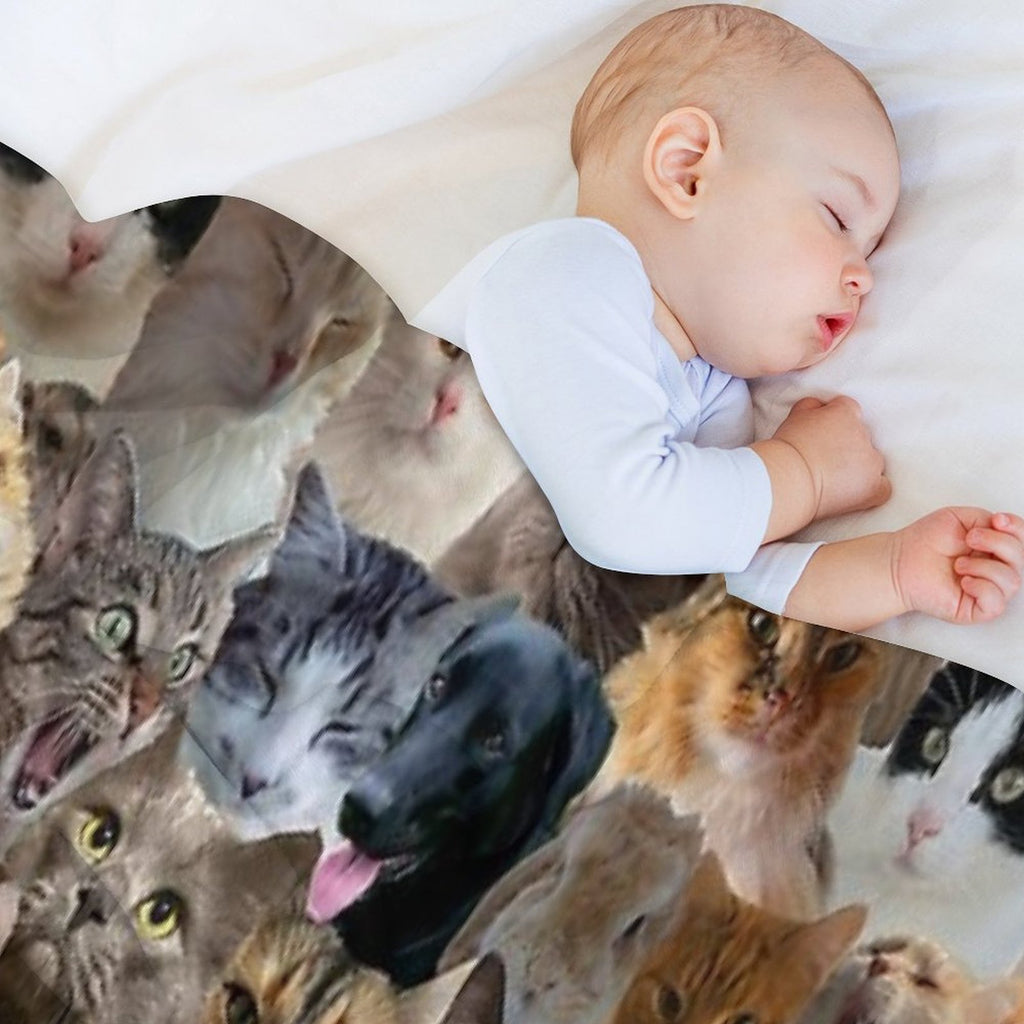 Cute Pets Pattern Compact Throw Blanket