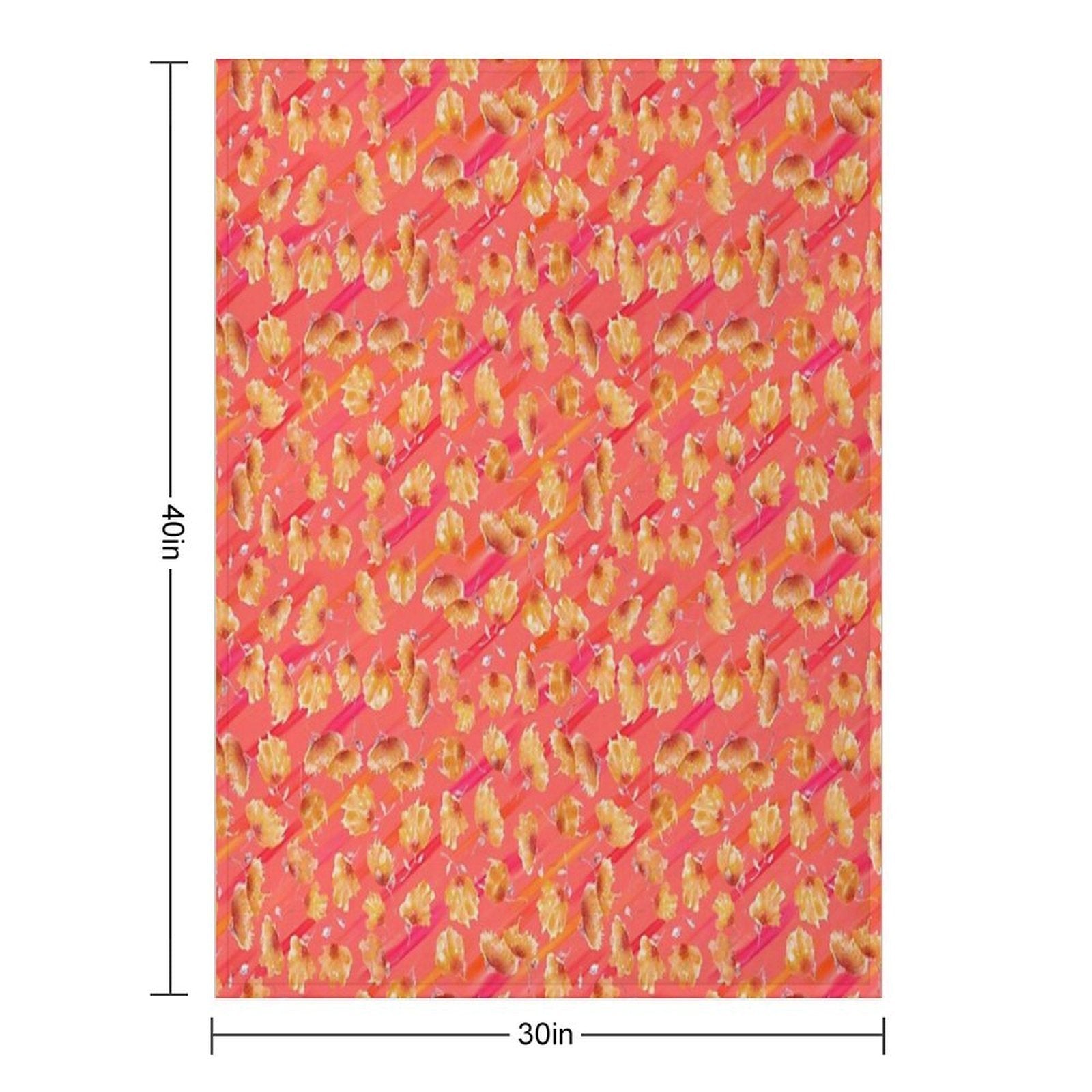 Watercolor Painted Flowers with Diagonal Accents Durable Throw Blanket