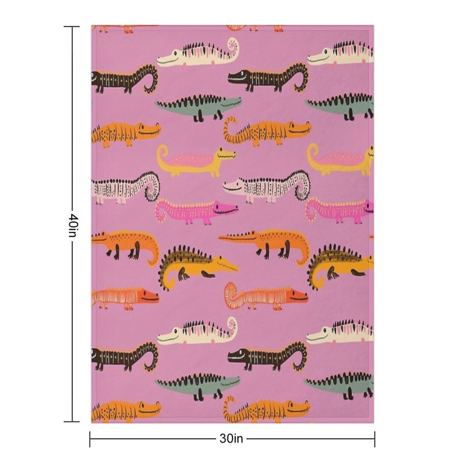 Alligator Crocodile on Pink Multi-functional Throw Blanket