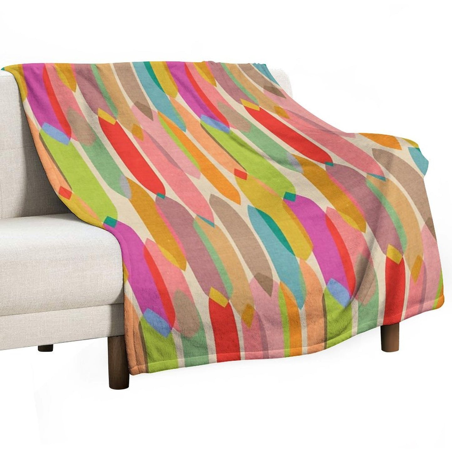 Mid Century Droplets Kaleidoscope Velvety-soft Throw Blanket