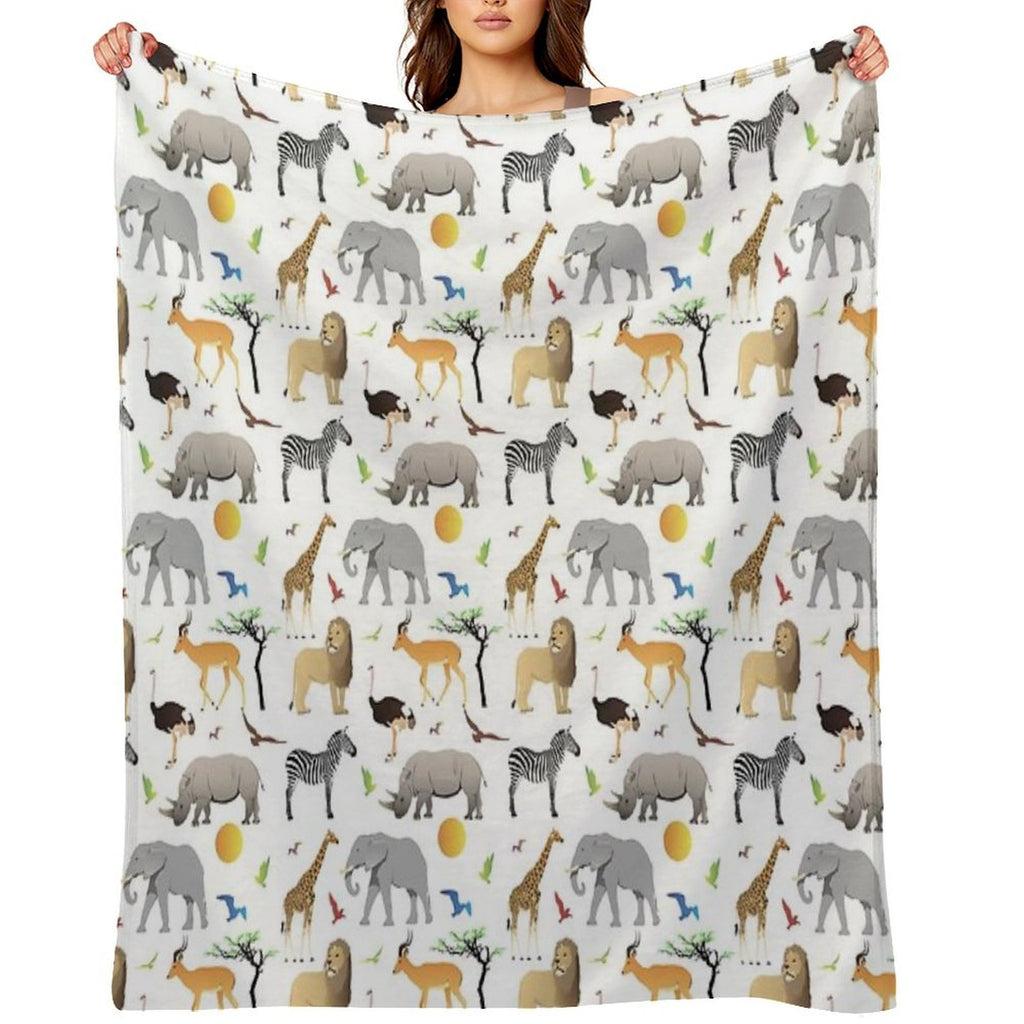 Safari Savanna Various Animals Eco-conscious Throw Blanket