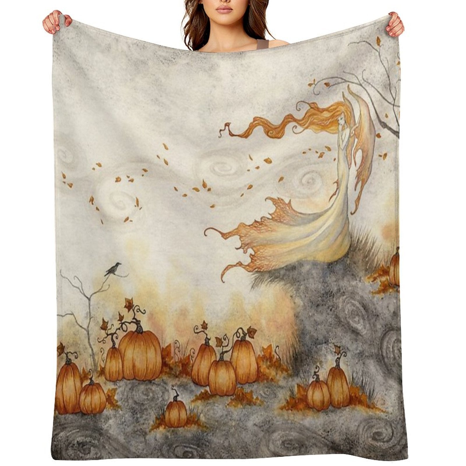 Whispers in The Pumpkin Patch Compact Throw Blanket