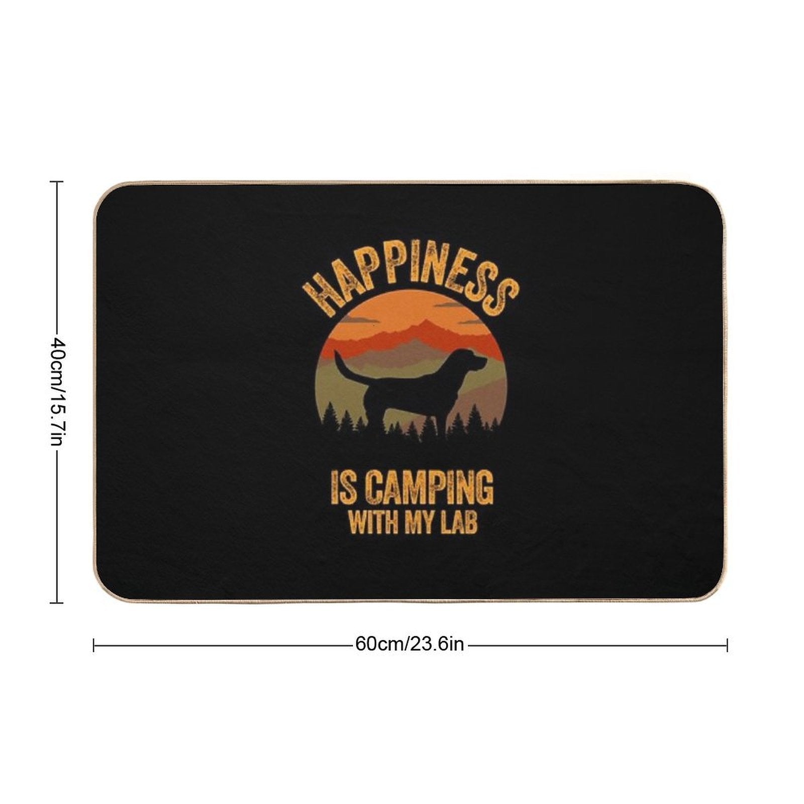 Happiness Is Camping With My Lab Labrador  Dirt-Trapping Bath Mat