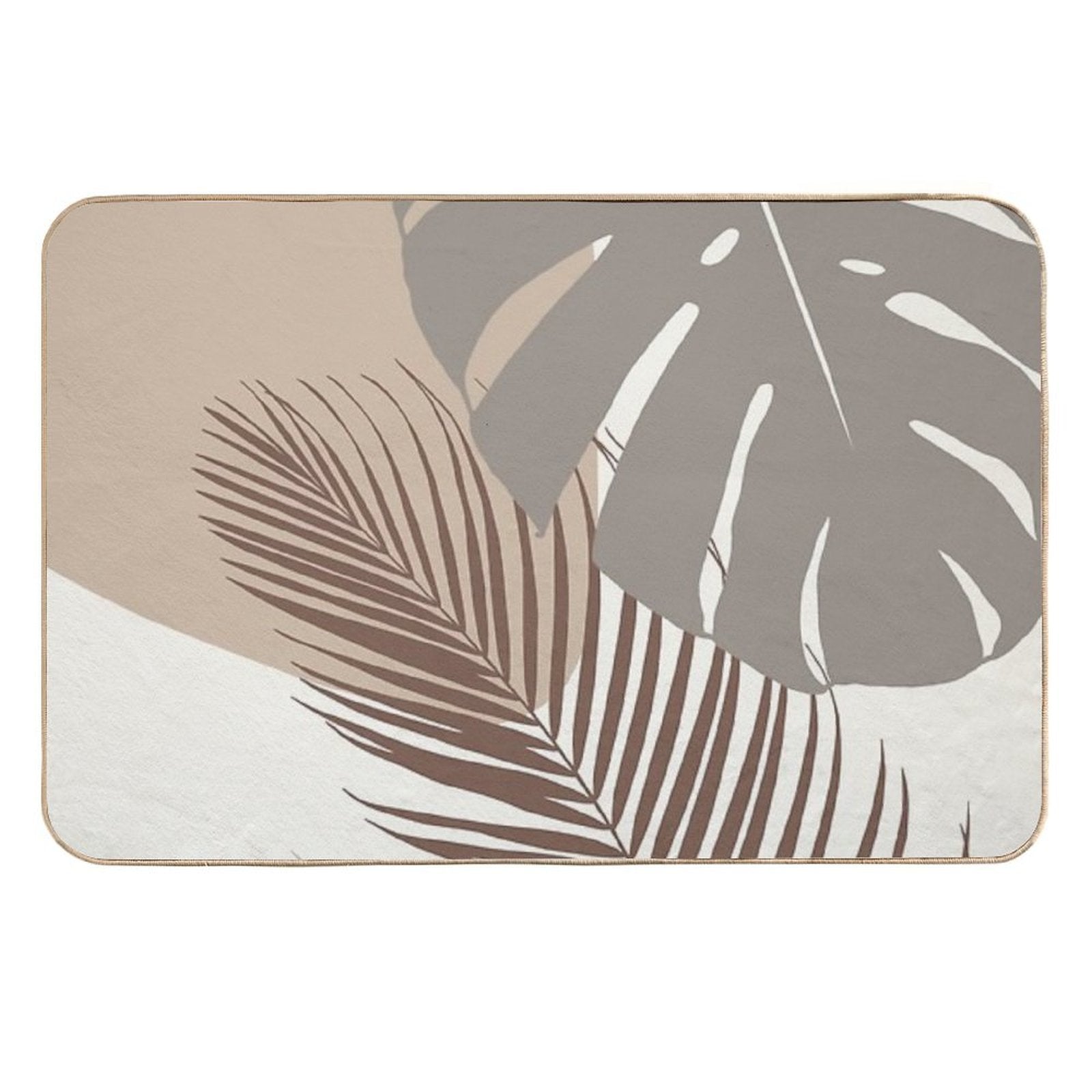 Minimal Monstera Palm Finesse #11 #tropical #decor #art  Versatile Bath Mat