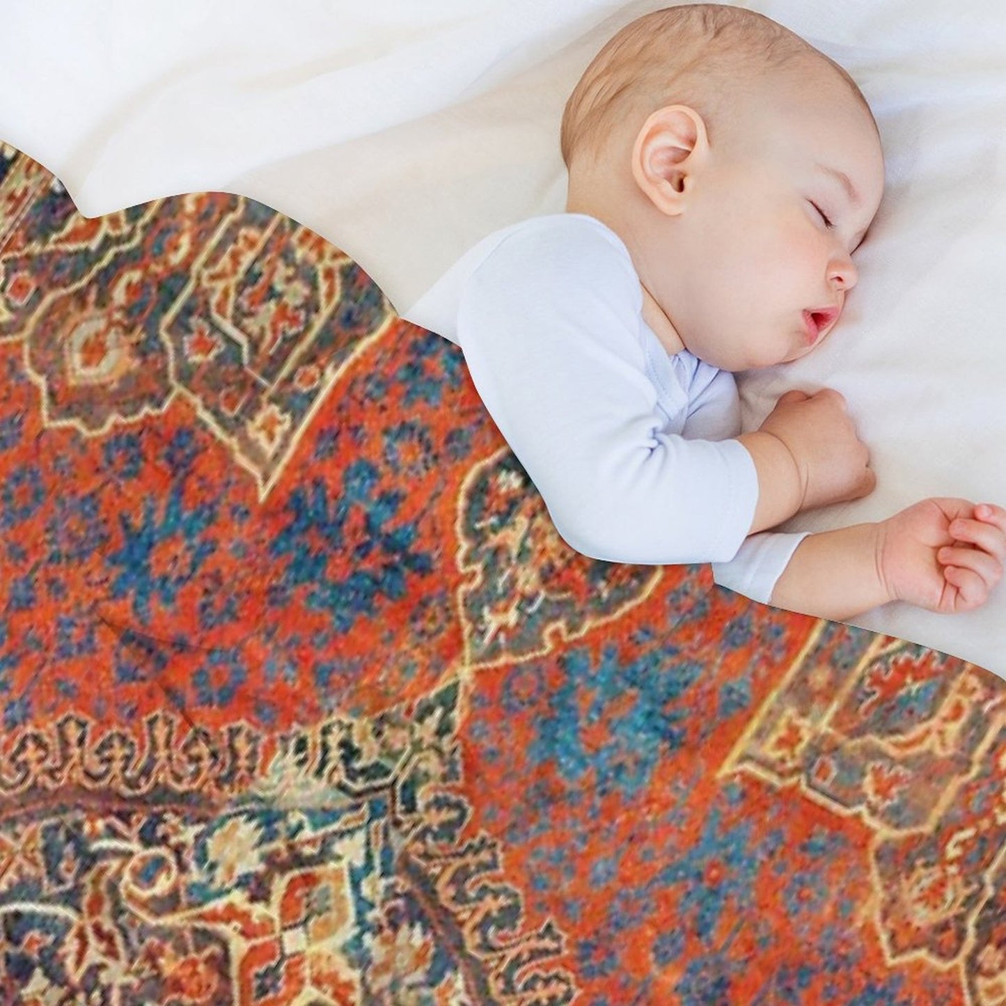 17th Century Turkish Carpet Print Easy Care Throw Blanket