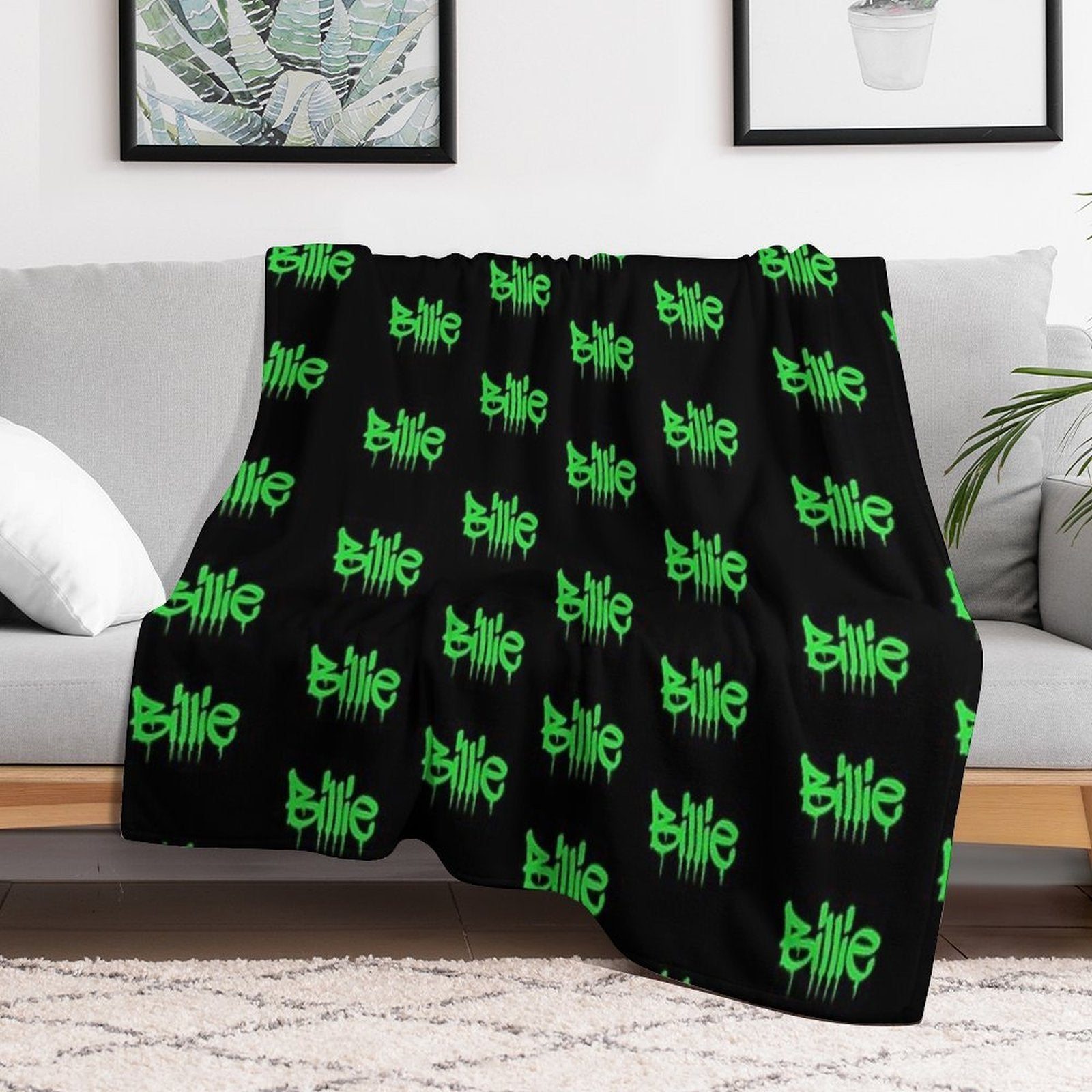 Billie Black&green Throw Blankets Easy Care Throw Blanket