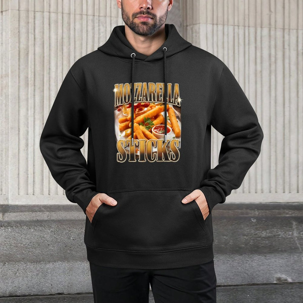Mozzarella Cheese Sticks Bootleg Rap Memes Aesthetic Cotton-Polyester Blend Hoodie