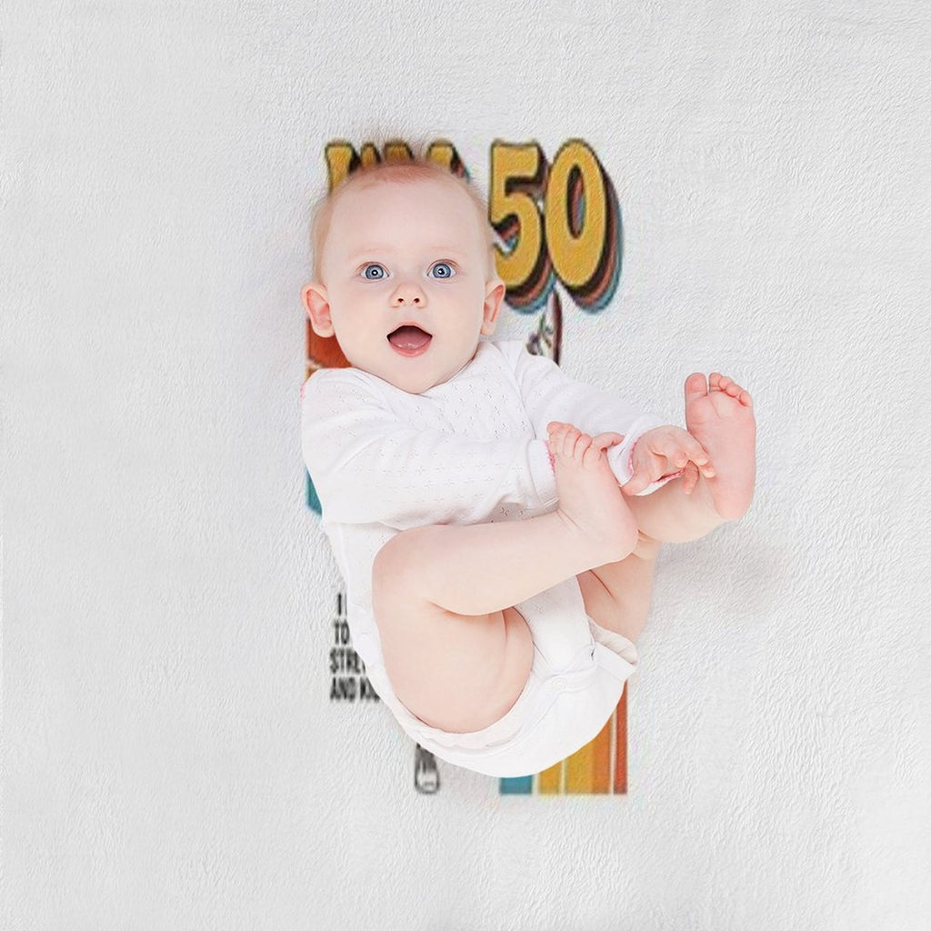 I'm 50 I Like to Kick, Streth, And Kick! Funny 50 Years Old Travel-friendly Throw Blanket