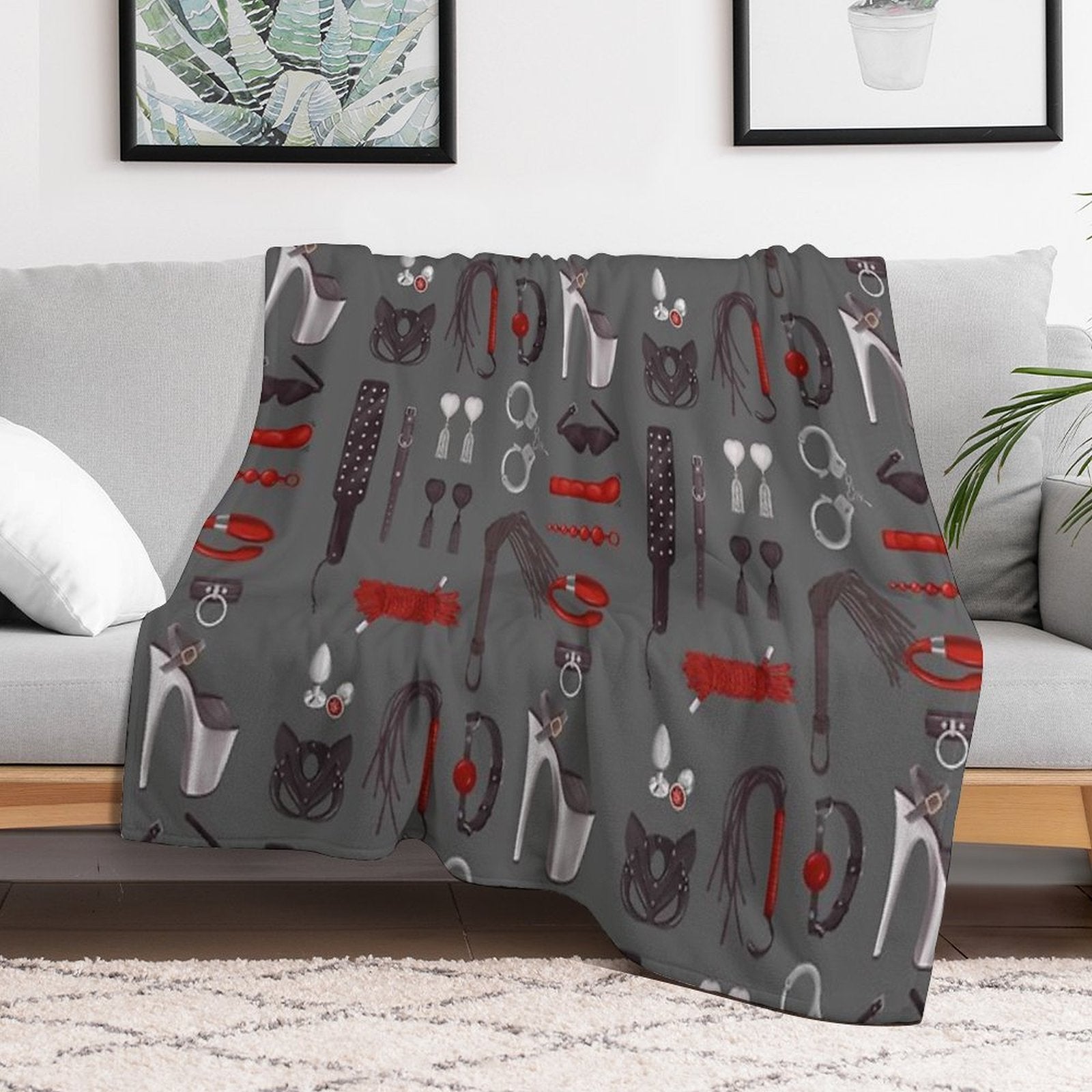 BDSM Erotic Fetish Toys Easy Care Throw Blanket