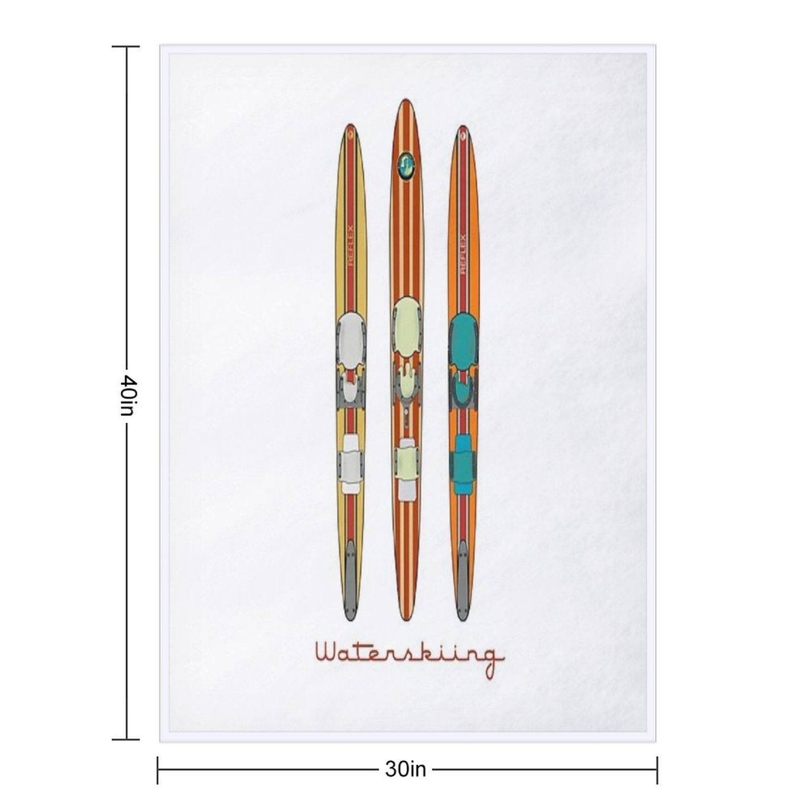 Classic Wooden Vintage Water Skis Anti-pilling Throw Blanket