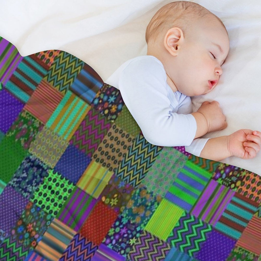 Bohemian Patchwork Quilt Pattern Cool Boho Gypsy Hipster Gift-ready Throw Blanket