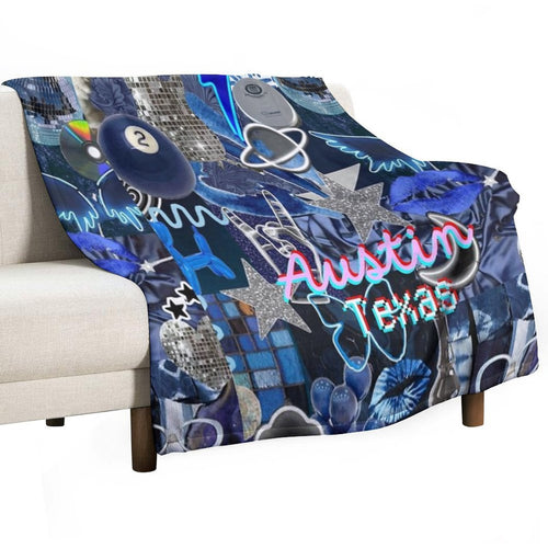 Austin Texas COLLAGE Easy Care Throw Blanket
