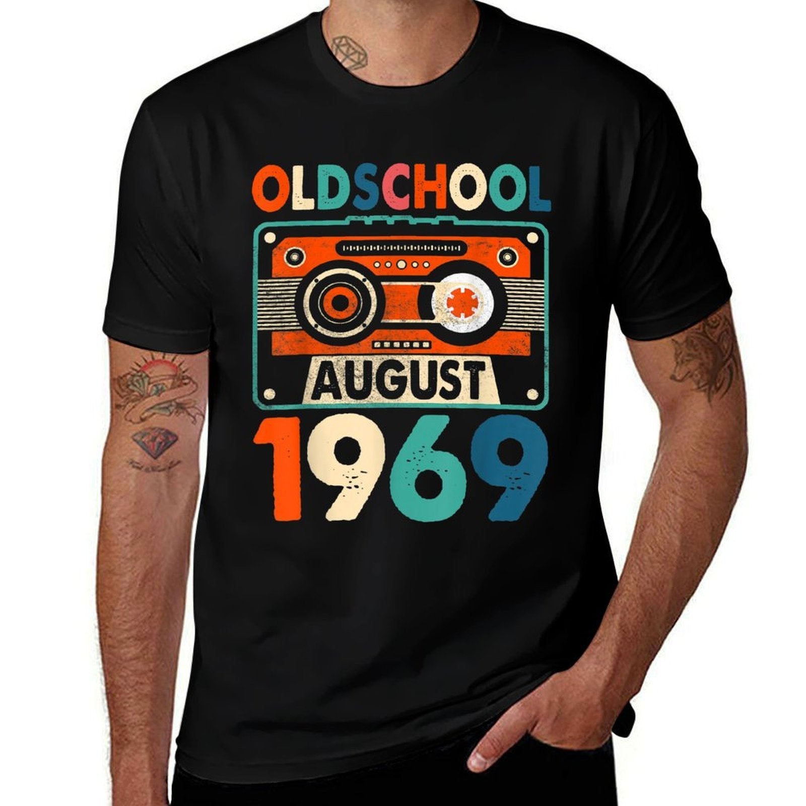 Funny Old School August 1969 50th Birthday  Relaxed-fit T-Shirt