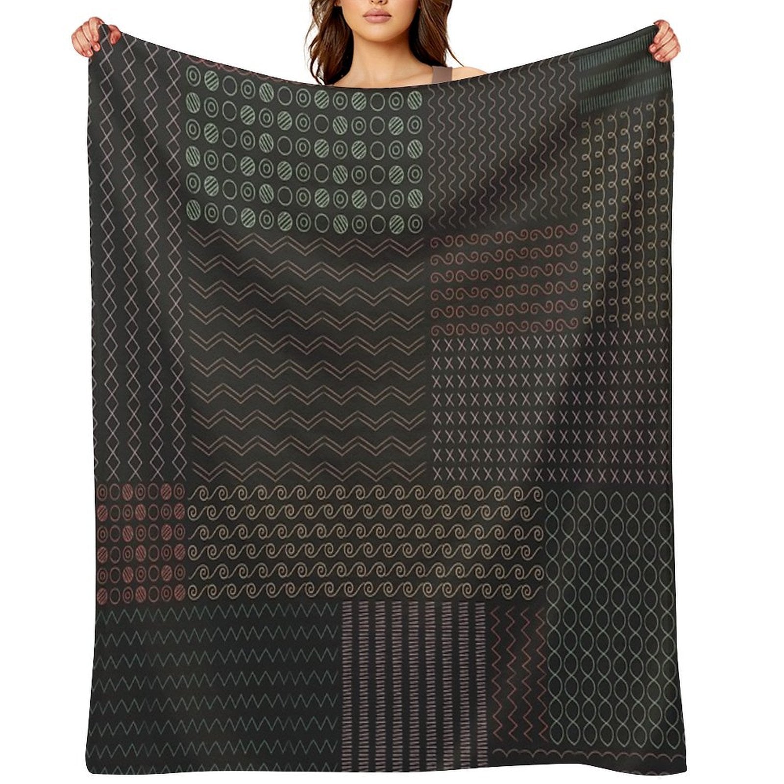 Minimalist Geometric Patterns Shrink-resistant Throw Blanket