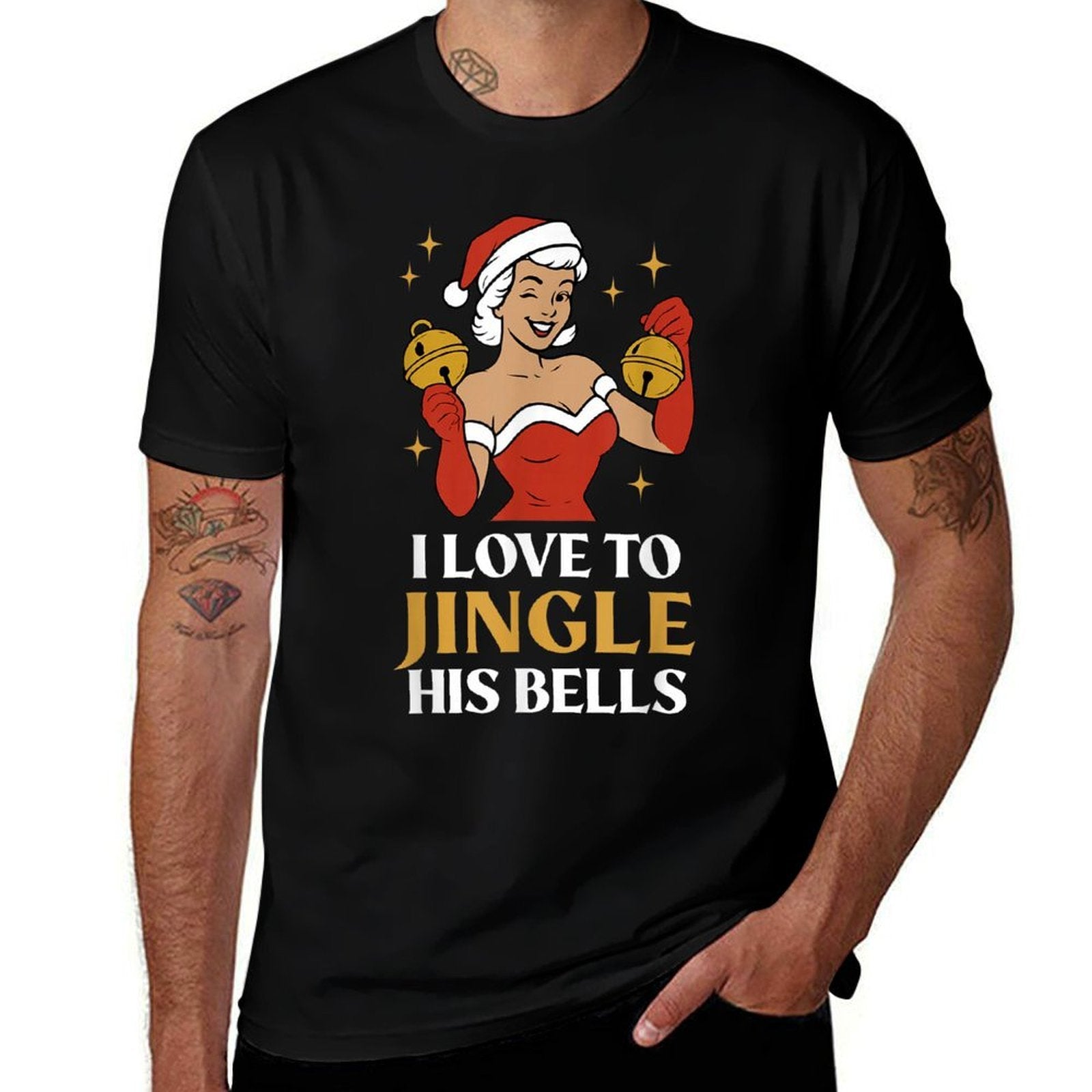 I Love to Stuff Her Stocking, I Love to Jingle His Bells  Breathable T-Shirt