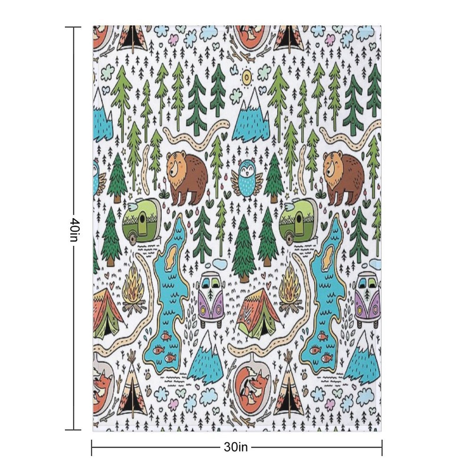 Happy Map Durable Throw Blanket
