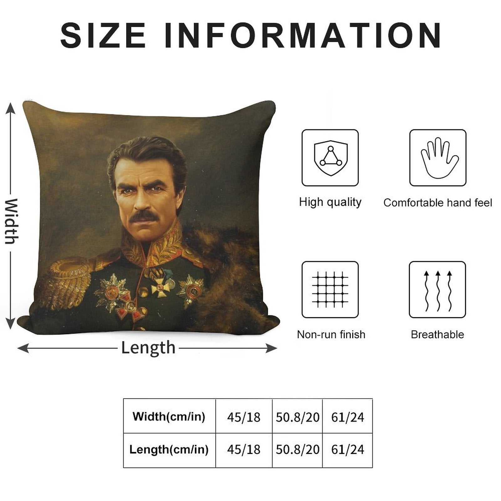 Tom Selleck - Replaceface Soft Short Plush Fabric Throw Pillow