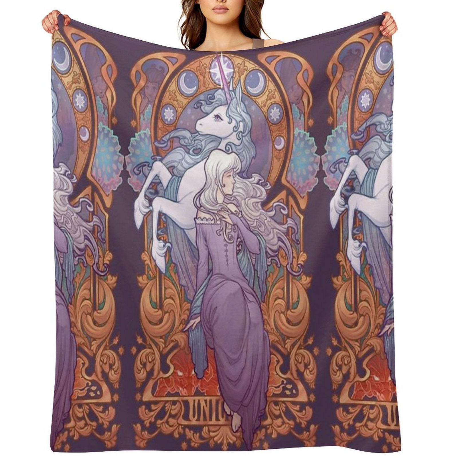 Lady Amalthea - The Last Unicorn Compact Throw Blanket