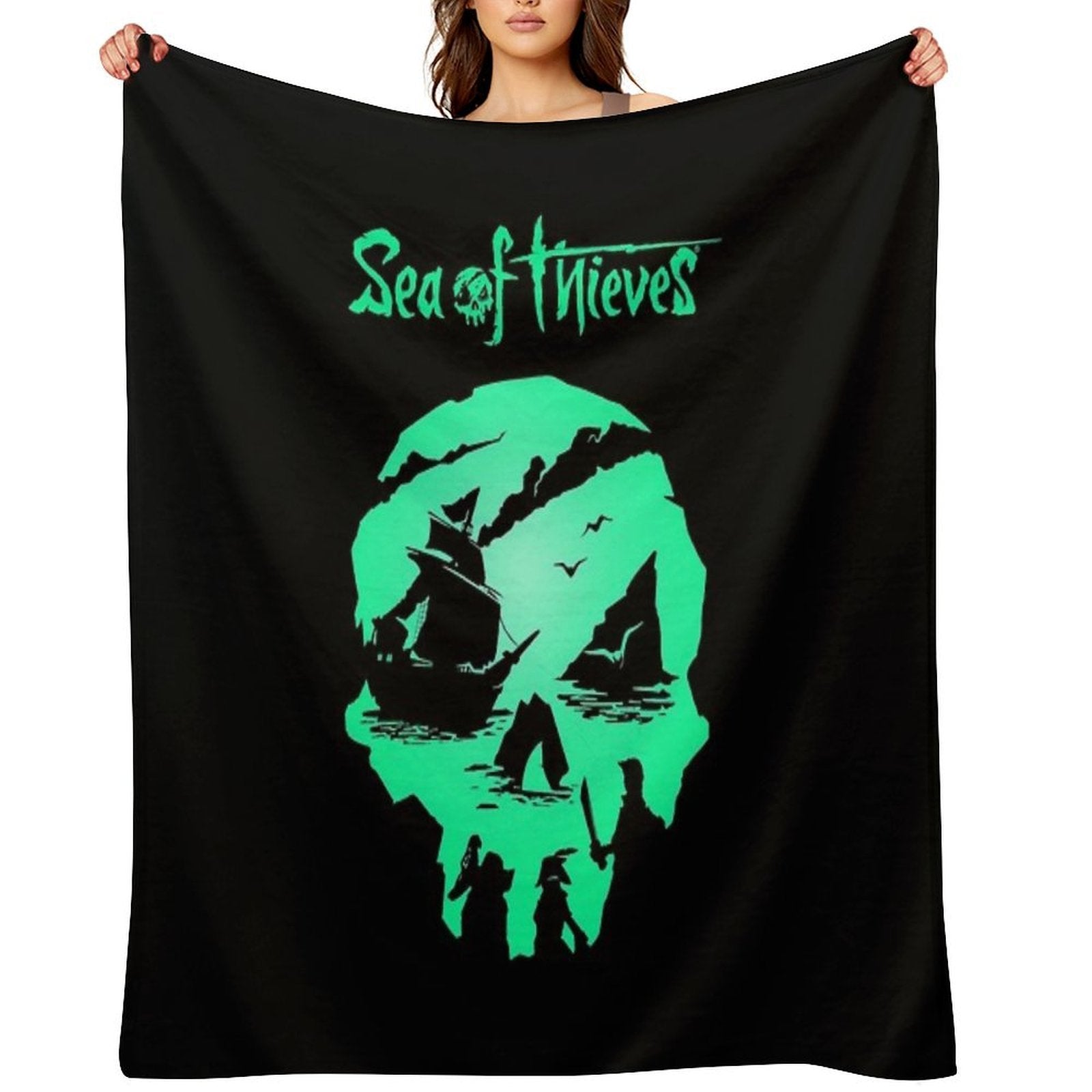 Green Mask Game Cooperate Action Play Durable Throw Blanket