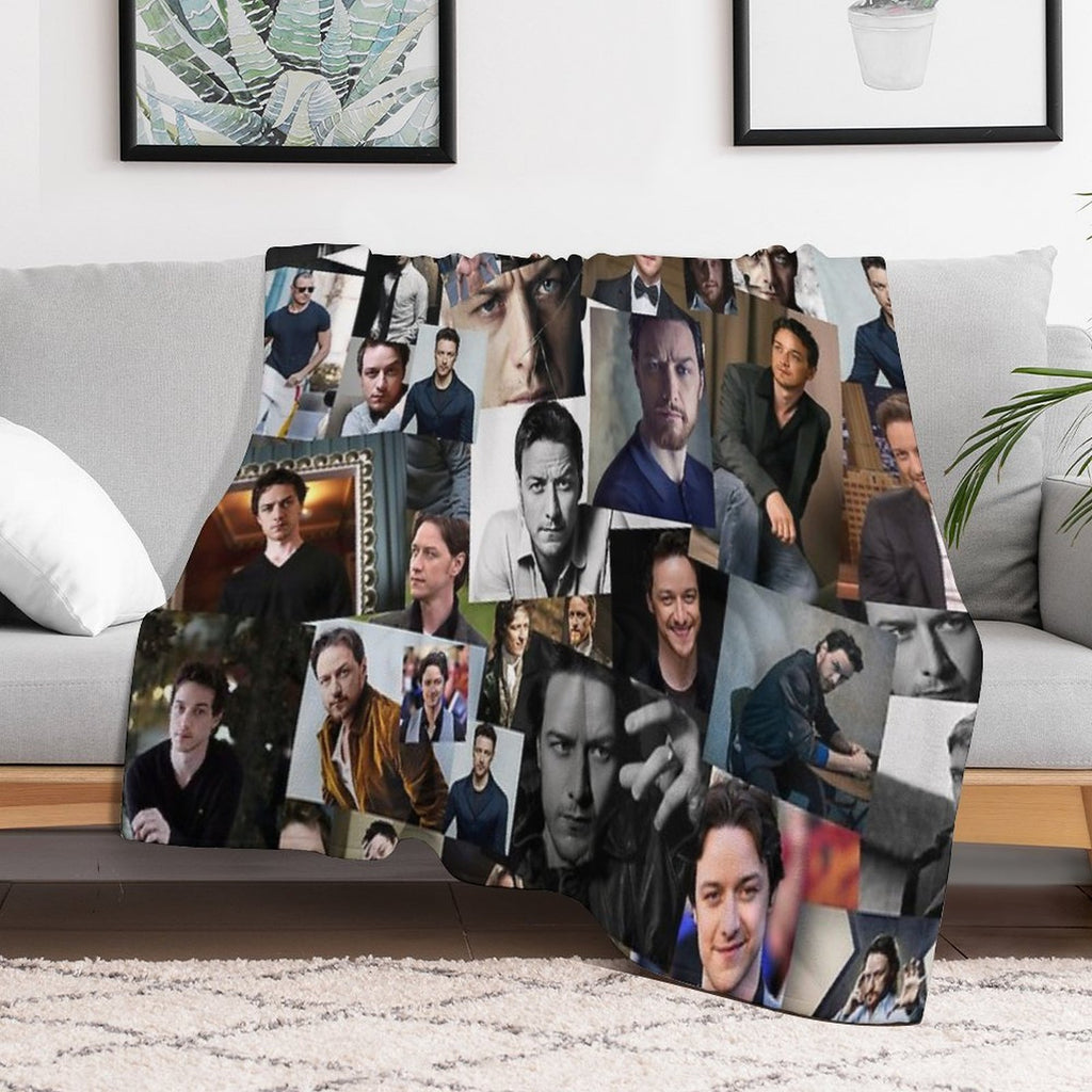 James McAvoy Seamless Abstract Photo Collage Velvety-soft Throw Blanket