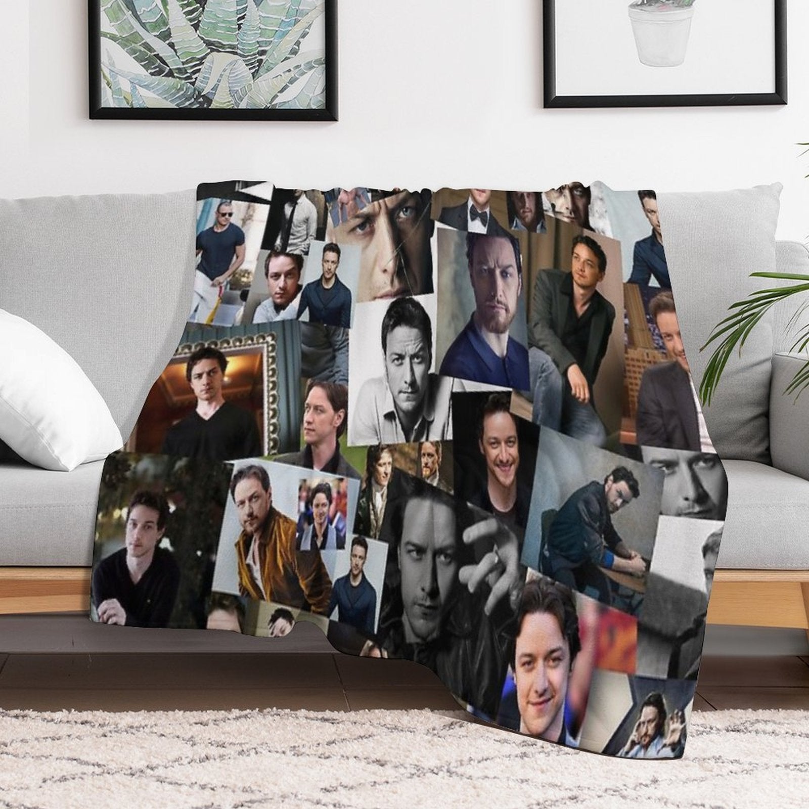 James McAvoy Seamless Abstract Photo Collage Velvety-soft Throw Blanket