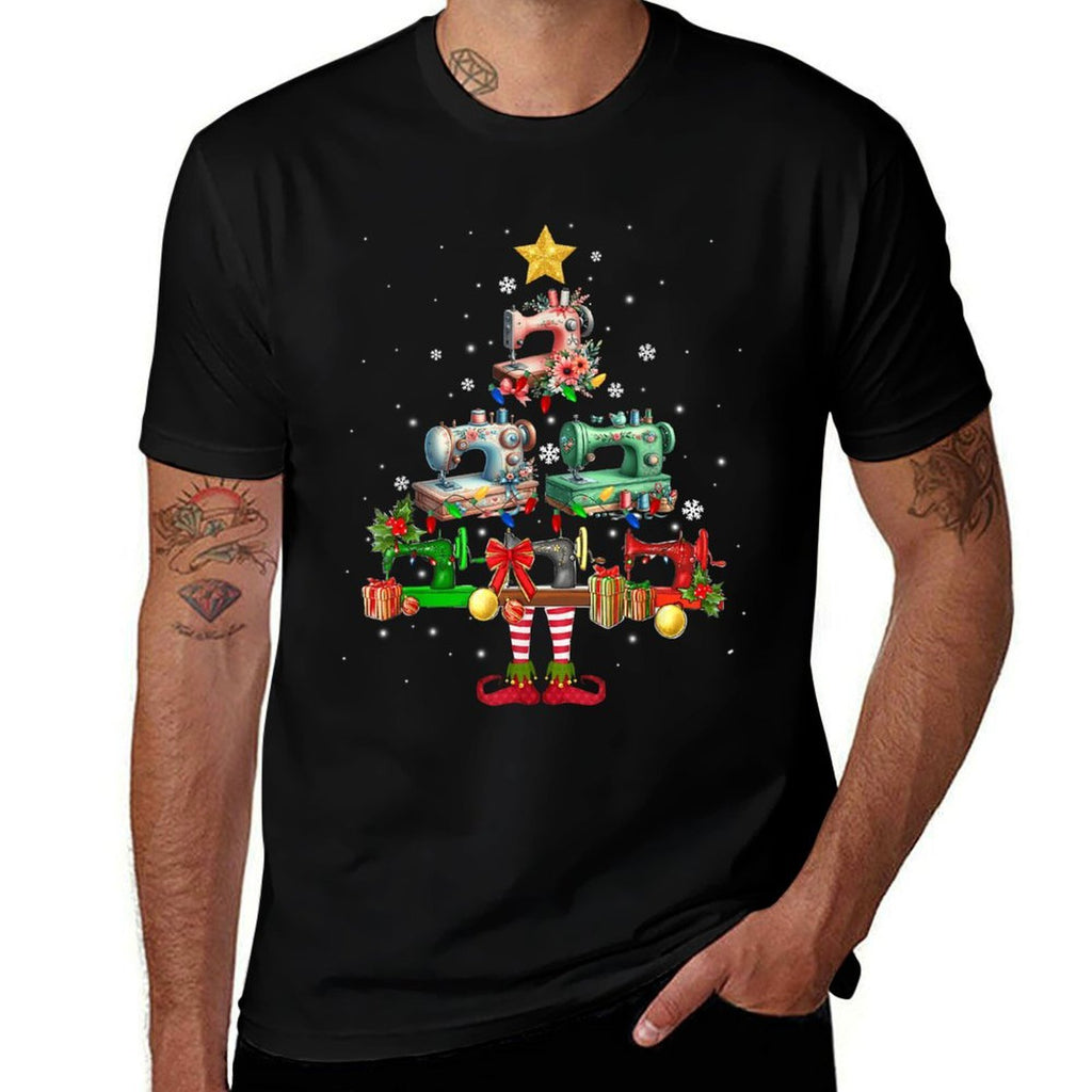 Sewing Machine Quilting Christmas  Moisture-wicking T-Shirt