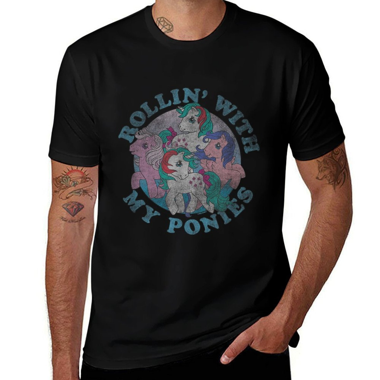My Little Pony Retro Rollin' With My Ponies Classic Group  Wrinkle-resistant T-Shirt