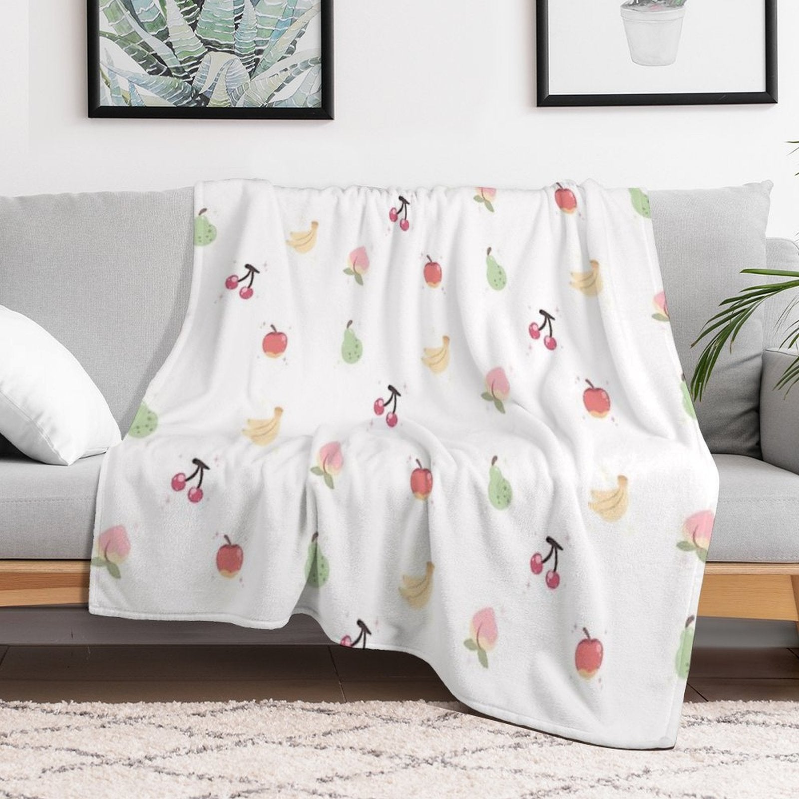 Cute Fruits Plush Throw Blanket