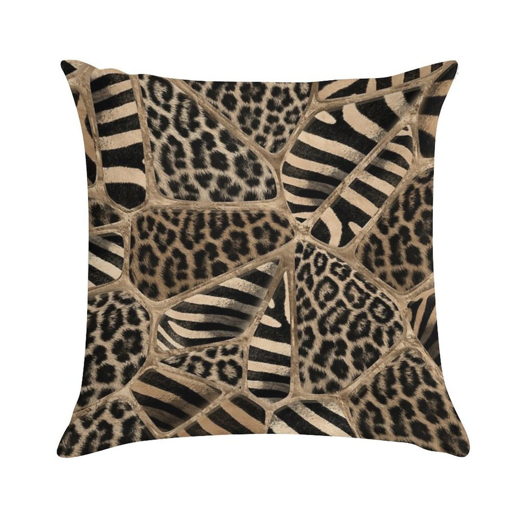 Animal Print - Leopard And Zebra - Pastel Gold Soft Style Accent Throw Pillow