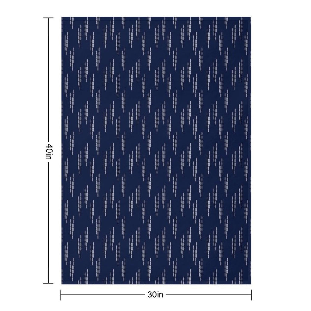 Sashiko Embroidery Japanese Pattern Design Shrink-resistant Throw Blanket