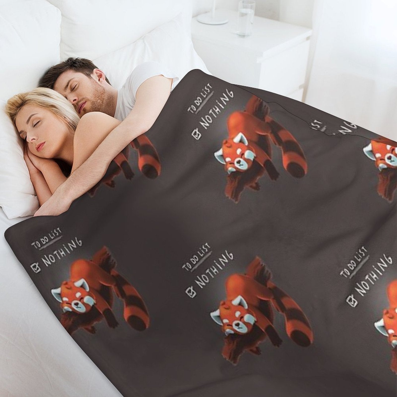 Red Panda Day - to Do List Nothing - Cute Fluffy Animal - Procrastinate Durable Throw Blanket