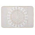 Carved Wooden Mandala Flower Geometric Design Art  Easy To Clean Bath Mat