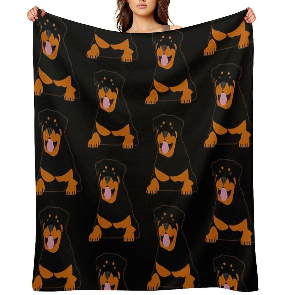 Rottie Machine-washable Throw Blanket