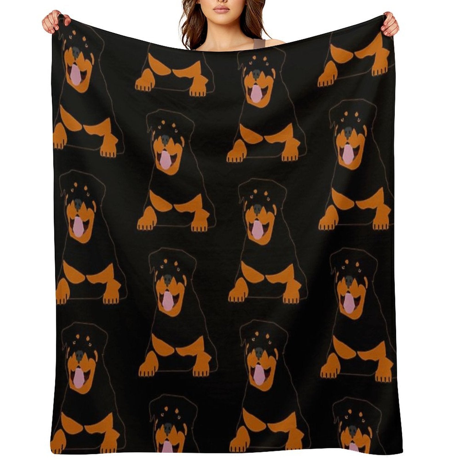 Rottie Machine-washable Throw Blanket