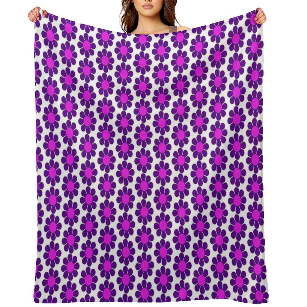 Purple Pink Hippy Flower Daisy Velvety-soft Throw Blanket