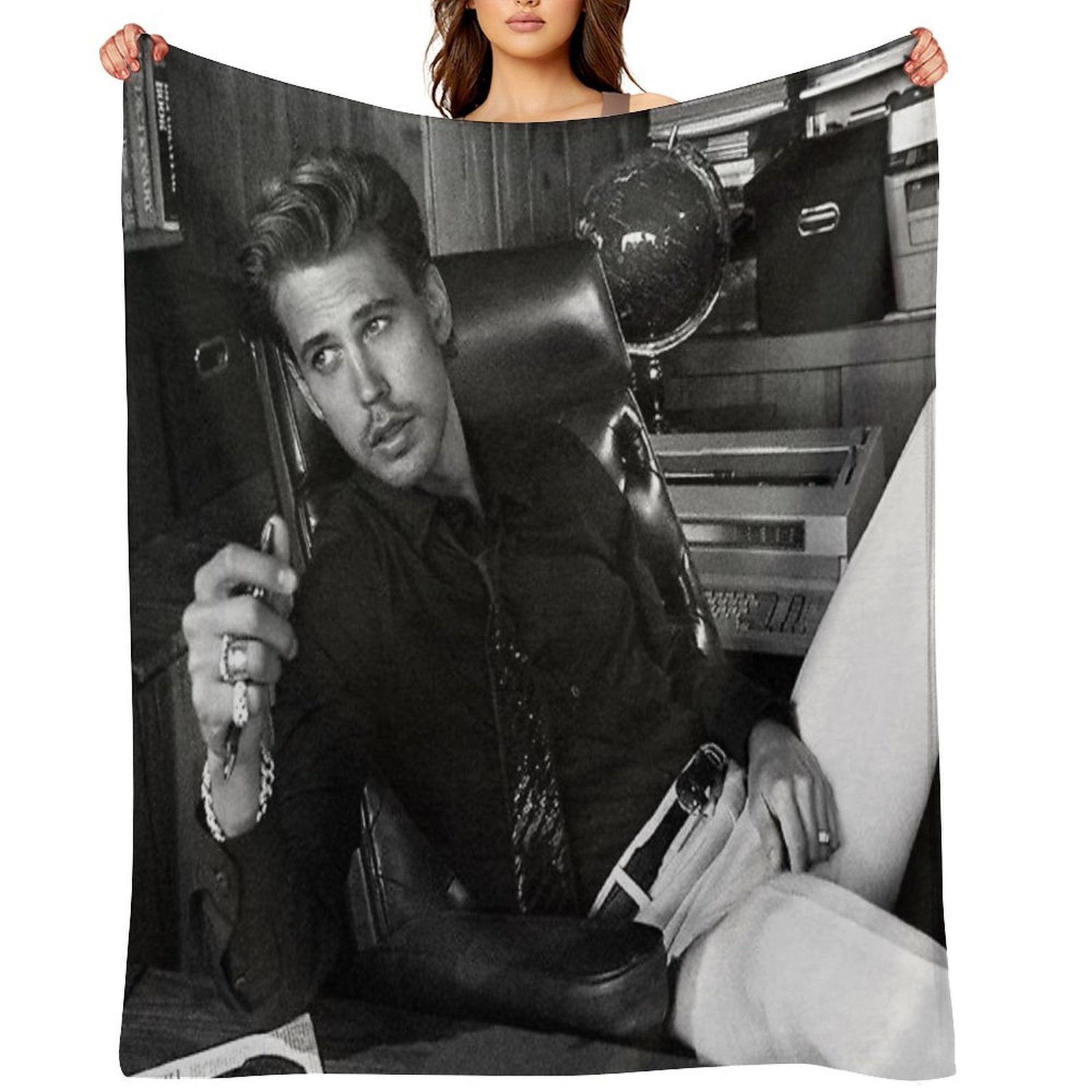 Austin Butler Black And White Sustainable Throw Blanket