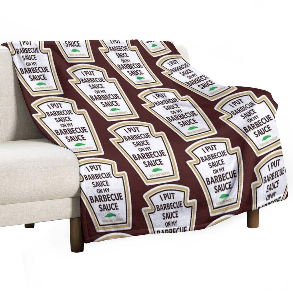 I Put Barbecue Sauce on My Bbq Sauce Machine-washable Throw Blanket