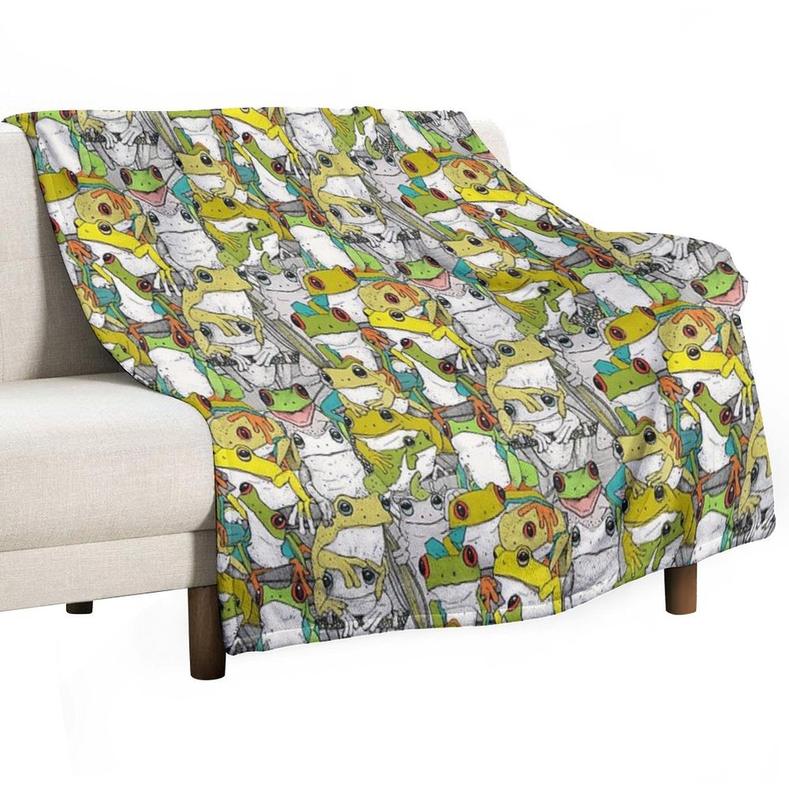 Just Tree Frogs Col Sustainable Throw Blanket